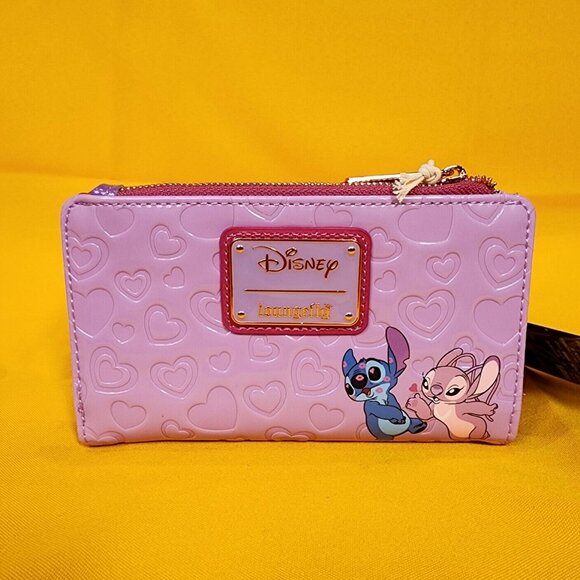 Loungefly Disney Angel and Stitch Heart Moving Valentine's Day Flap Wall… - Picture 5 of 13